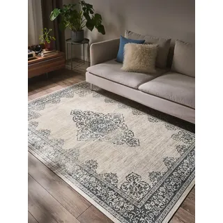 benuta pop Teppich Laury - Kunstfaser - Rechteckig & im Style: Vintage - Pflegeleicht für Wohnzimmer Schlafzimmer, Grau, 250x350 cm