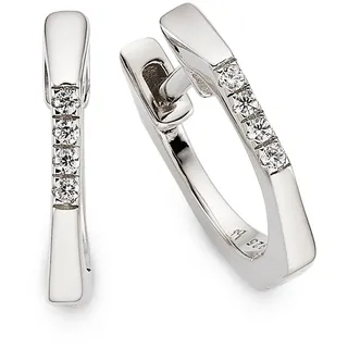 Bruno Banani Creolen eckig Silber rhodiniert 13mm mit Zirkonia