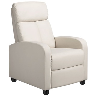 Yaheetech Relaxsessel Ruhesessel Fernsehsessel Cinemasessel Sofa Recliner Einzelsofa TV Hocker Sofa Bein-Ablage Kunstleder Beige
