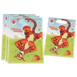alles-meine.de GmbH 6 STK. Partytüten Winnie The Pooh Geburtstagstüten Folie Mitgebsel Tüten Tasche Bär Tigger Ferkel