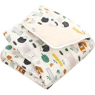 TupTam Baby Krabbeldecke 120x120 cm – Gepolstert, weich, Baumwolle, Farbe: Wald/Beige