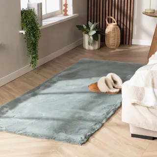 FRAAI | Home & Living Hochflor LäUfer - Comfy Supreme Türkis - 80x180 cm - Shaggy, Einfarbig - Modern, Skandinavisch - Schlafzimmer, Flur - Fellteppich
