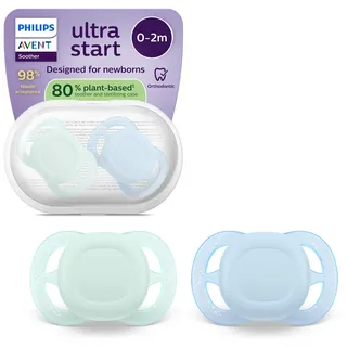 Philips Avent Fopspeen +0m start groen/blauw effen 2st 2 St Schnuller