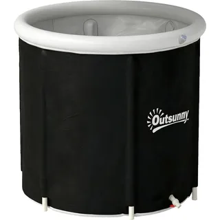 Outsunny Eisbad Ø78 cm Faltbare Eisbadewanne aufblasbare Eistonne 280L mit 3 Isolierschichten Abdeckung, tragbare Komplettset Erwachsene Mobiles Outdoor Eisbaden Tonne für Sportler Anfänger   Aosom