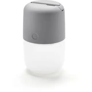 Konstsmide Assisi 7805-302| Solarleuchte grau| zum Hängen oder Stehen| Micro USB Anschluss, Kunststoff, grau, opales acrylglas