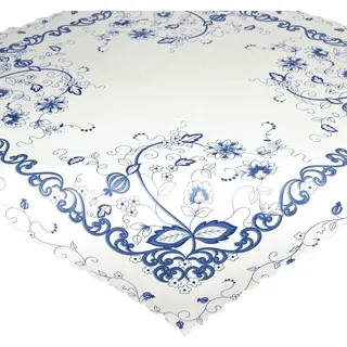 Delindo Lifestyle Mitteldecke Zwiebelmuster Gr. 1 80 x 80 cm Weiß