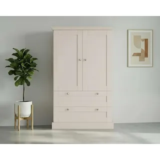 Kleiderschrank OTTO HOME "Binz, Wäscheschrank, Mehrzweckschrank, skandinavischer Landhausstil", beige (kaschmir beige), B:84cm H:130cm T:35cm, FSC-zertifizierter Holzwerkstoff, MDF, Schränke, Kleiderschrank, viele Stauraummöglichkeiten, Metallgriffe, Türen mit Rahmen/ Kassetten