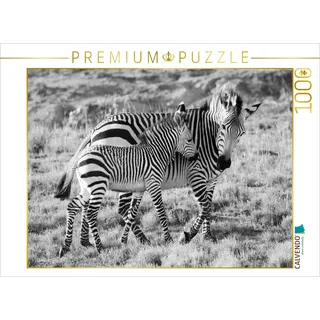 Calvendo Verlag GmbH CALVENDO Puzzle Ein Motiv aus dem Kalender SÜDAFRIKA HARTMANNS BERGZEBRAS IN SCHWARZ-WEISS 1000 Teile Lege-Größe 64 × 48 cm Foto-Puzzle für glückliche Stunden