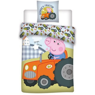 Kinderbettwäsche Peppa Pig Wutz - George Traktor - Bettwäsche-Set, 135x200 & 80x80, Peppa Pig, Baumwolle, 100% Baumwolle