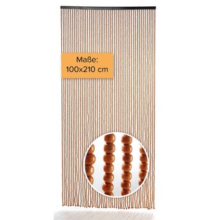 Türvorhang Dekorativer Raumteiler CHOCO, Kobolo, Ösen (1 St), halbtransparent, brauner Vorhang aus Holzperlen, 100x210cm braun