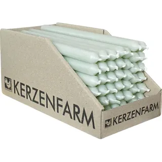Stabkerzen aus Paraffin, 180/13 mm, Salbei, KERZENFARM HAHN, Brenndauer ca. 3,5h, 49 Stück pro Verpackung - Grün
