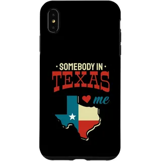 Hülle für iPhone XS Max Somebody In Texas Loves Me Flagge Karte Geschenk USA US Vintage