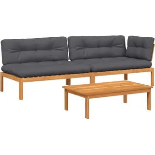 Maison Exclusive - 3-tlg. Garten-sofagarnitur Aus Paletten Mit Ki