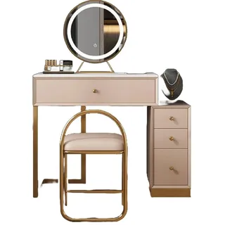 JVmoebel Schminktisch Luxuriöser Schminktisch mit Spiegel in elegantem Design (1-St., Schminktisch, Ohne Hocker), Made in Europa beige