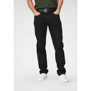 Tapered-fit-Jeans LEVI'S "502 TAPER" Gr. 32, Länge 30, schwarz (nightshine) Herren Jeans Tapered-Jeans in elegantem, modernem Stil