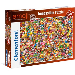 Clementoni 39388 EMOJI – 1000 Teile, Impossible Puzzle, Geschicklichkeitsspiel für die ganze Familie, farbenfrohes Legespiel, Erwachsenenpuzzle ab 14 Jahren
