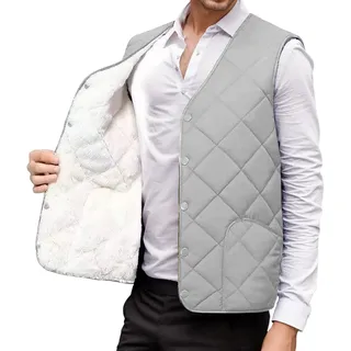 Outdoor Weste Herren: Lang Sportlich Ärmellose 4XL Weste Arbeitsweste Elegant Leicht Glänzend Winter Steppweste Daunenweste Outdoor Übergangs Herren Weste Puffer Weste