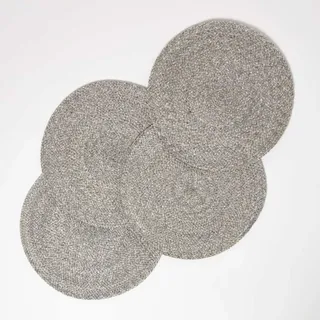 Tischset silber im 4er-Set, 40 cm – 4x Platzset rund geflochten - Homescapes