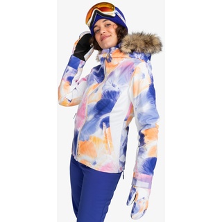 Snowboardjacke ROXY "Jet Ski" Gr. S, weiß (bright white pansy pansy) Damen Jacken Übergangsjacken