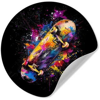 MuchoWow Wandsticker Graffiti - Sport - Skateboard - Skaten (1 St), Wanddeko Wohnzimmer Schlafzimmer Wandverkleidung, 50x50 cm bunt 50 cm x 50 cm x 0.1 cm