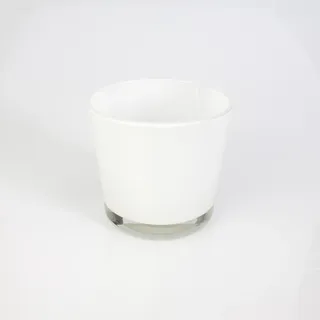INNA-Glas Kleine Glasvase - Windlicht Alena, weiß, 10,5cm, Ø 11,5cm