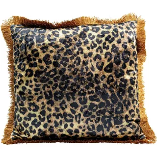 Kare Kissenbezug Leo Fringe 45 x 45 cm Braun/Schwarz