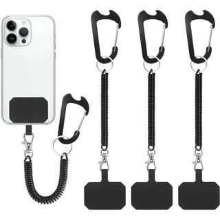 gfueigj Handyband mit Flexiblem Spiralkabel 3 Stück Handy Diebstahlschutz Lanyard Allgemein Handykette mit Flexiblem Spiralkabel Handy Sicherung Diebstahl Schlüsselband für Outdoor Wandern Klettern - /