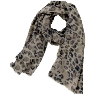 Betty Barclay Winterschal mit Animalprint in Grau/Beige | Gr.: onesize