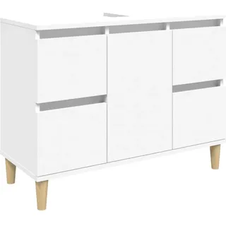 vidaXL Waschbeckenunterschrank Weiß 80x33x60 cm Holzwerkstoff