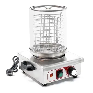 Wiltec Hot Dog Gerät 450 W aus Edelstahl, 260 x 290 x 380 mm, Wurstkocher Würstchenwärmer Hot Dog Maker Eierkocher Dämpfer