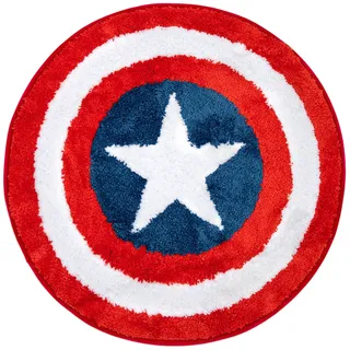 Jay Franco Marvel Avengers Shields Tufted Rug Tufted Cotton Bath Rug, Kids Bath (Official Marvel Product)