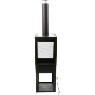 BBQ feuerkorb mit funkenschutz 194 Cm Feuerschale Terrassenkamin Feuerstelle