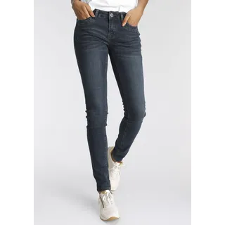 Skinny-fit-Jeans ARIZONA "mit Keileinsätzen" Gr. 25, K + L Gr, blau (darkblue, used) Damen Jeans Röhrenjeans Low Waist