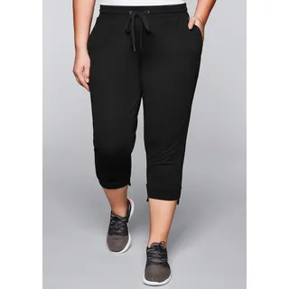 sheego Sweathose normal Schwarz 58