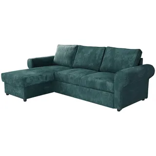 Mirjan24 Ecksofa, Türkis, Textil, Kiefer, L-Form,L-Form, 246x155 cm, Wohnzimmer, Sofas & Couches, Wohnlandschaften, Ecksofas