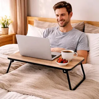 Mojawo Betttablett Betttisch Tablettisch Beistelltisch Serviertablett mit Füßen Tabletttisch klappbar Laptoptisch