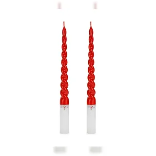Partydeco Spitzkerze 25 cm 2 St. rot weiß