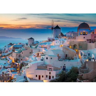 Ravensburger Puzzle Abend in Santorini, Griechenland - 1000 Teile Puzzle für Erwachsene und Kinder ab 14 Jahren