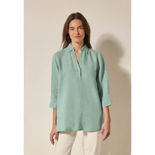 Klassische Bluse CECIL, Damen, Gr. S (38), ice sage grün, Web, 100% Leinen, unifarben, casual, klassisch normal, V-Ausschnitt, 3/4-Ärmel Bündchen, Blusen, mit 3/4 Ärmeln