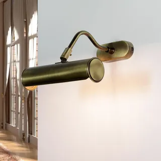 Licht-Erlebnisse Bilderleuchte Wandlampe Messing Bronze Hell 20cm E14 Handarbeit Premium Qualität