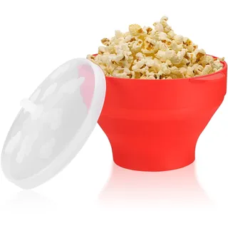Große Popcorn Mikrowelle, Faltbar Popcorn Maker, Silikon Popcorn Behälter, Popcorn Schüssel mit Deckel, Popcorn Topf, BPA-frei Ohne Öl Popcorn Popper für Mikrowelle, Haus, Küche, Party