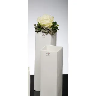 Sandra Rich Porzellanvase Square weiß eckig 30,5 cm hoch Ø 8,5 x 8,5 cm