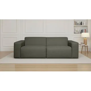 3-Sitzer OTTO HOME "Koa, 228 cm, Modulsofa in Cord, Chenille, Struktur, Webstoff", grün (khaki), B:228cm H:88cm T:98cm, 62% Polypropylen, 32% Polyester, Sofas, Designsofa, weicher Lounge-Sitzkomfort, Welleunterfederung, bodentief