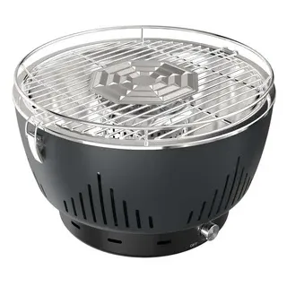 BBQ Hero  Holzkohle-Tischgrill, mit Aktivbelüftung, anthrazit, 34,8 x 34,8 x 24 cm  - grau