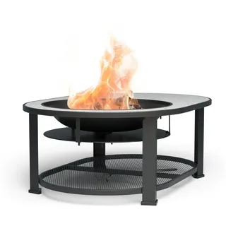 Blumfeldt Feuerschale Grill 122 cm 3-in-1 Feuerstelle Garten Feuerkorb Funkenschutz Grau