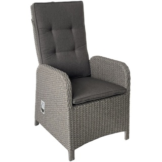 Ploß Kibico Dining Sessel, grau-natur-meliert, Polyrattan, 60x68x111 cm, Rücken stufenlos verstellbar