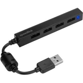 Speedlink SNAPPY SLIM USB Hub, 4-Port, USB 2.0, Passive, black