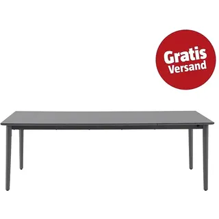 Sunfun Solo Gartentisch  (L x B x H: 230 x 100 x 76,5 cm, Aluminium, Sintered Stone, Night-Grey, Ausziehbar)