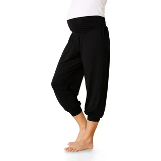 Umstandshose NEUN MONATE "Viskose Haremshose für Schwangerschaft und Stillzeit", Damen, Gr. 36/38, N-Gr, schwarz, Jersey, Obermaterial: 95% Viskose, 5% Elasthan, unifarben, Basic, figurumspielend ca. Mitte Wade, Hosen, mit elastischem Bund