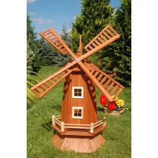 DSH DEKO SHOP HANNUSCH Gartenfigur Garten-Windmühle aus Holz – Höhe 1,15 Meter